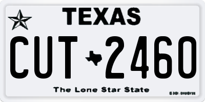 TX license plate CUT2460