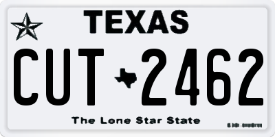 TX license plate CUT2462