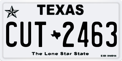 TX license plate CUT2463