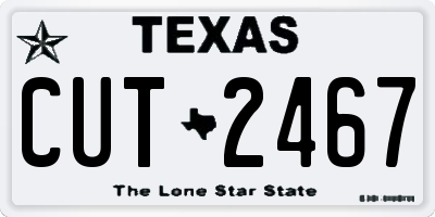 TX license plate CUT2467