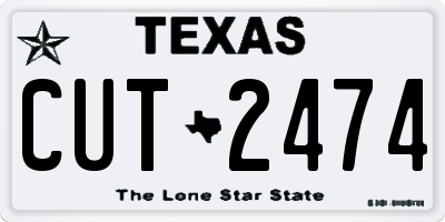 TX license plate CUT2474