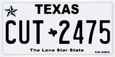 TX license plate CUT2475