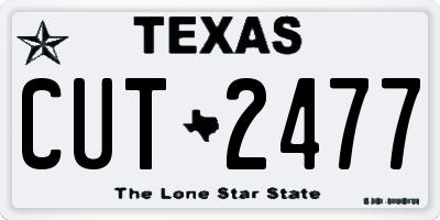 TX license plate CUT2477