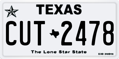 TX license plate CUT2478