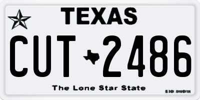 TX license plate CUT2486