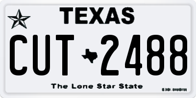 TX license plate CUT2488