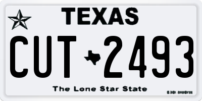 TX license plate CUT2493