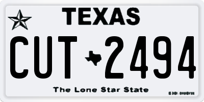 TX license plate CUT2494