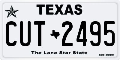 TX license plate CUT2495