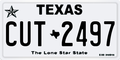 TX license plate CUT2497