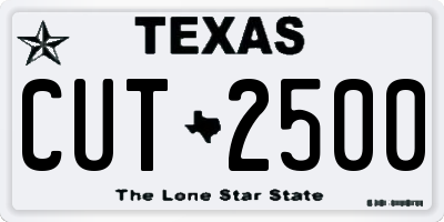 TX license plate CUT2500