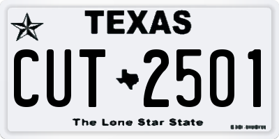TX license plate CUT2501
