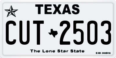 TX license plate CUT2503