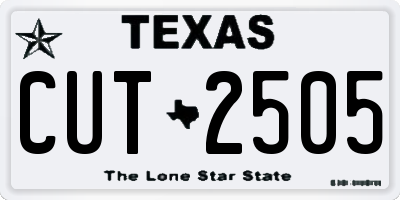 TX license plate CUT2505