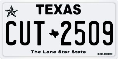 TX license plate CUT2509