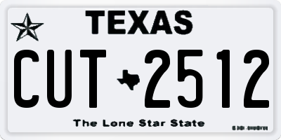TX license plate CUT2512