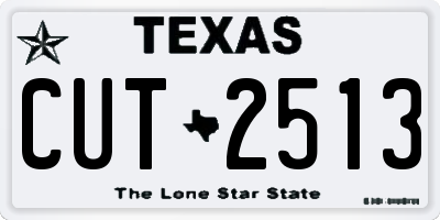 TX license plate CUT2513