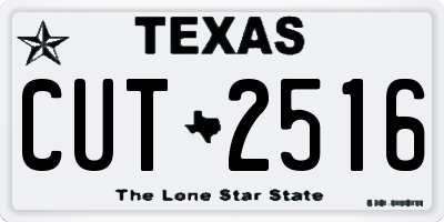 TX license plate CUT2516