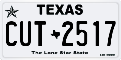 TX license plate CUT2517