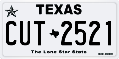 TX license plate CUT2521