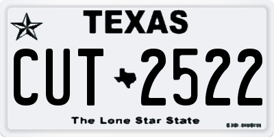 TX license plate CUT2522