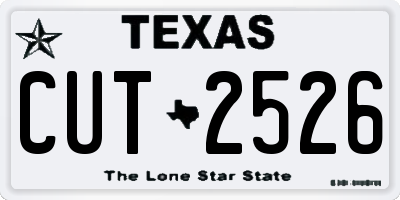 TX license plate CUT2526