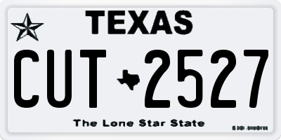 TX license plate CUT2527