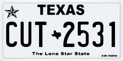 TX license plate CUT2531
