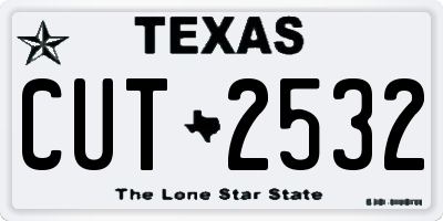 TX license plate CUT2532