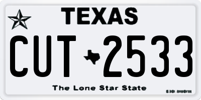 TX license plate CUT2533