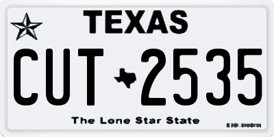 TX license plate CUT2535