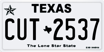 TX license plate CUT2537