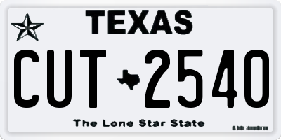TX license plate CUT2540