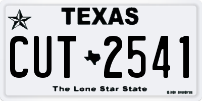TX license plate CUT2541