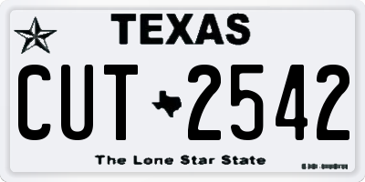 TX license plate CUT2542