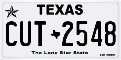 TX license plate CUT2548