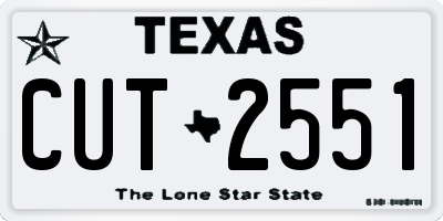 TX license plate CUT2551