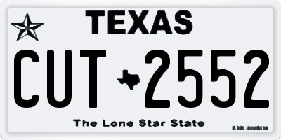 TX license plate CUT2552
