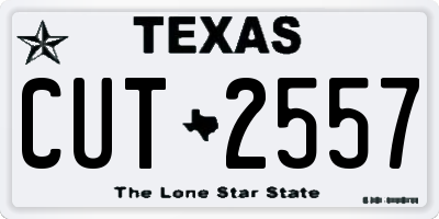 TX license plate CUT2557
