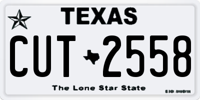 TX license plate CUT2558