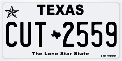 TX license plate CUT2559