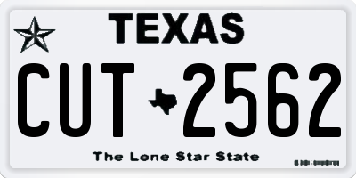 TX license plate CUT2562