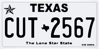 TX license plate CUT2567