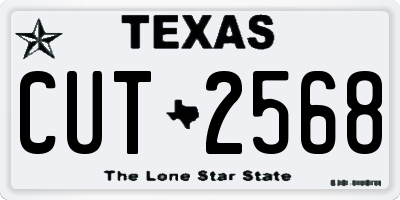 TX license plate CUT2568