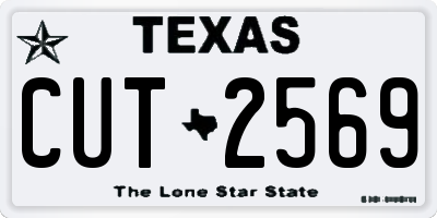 TX license plate CUT2569