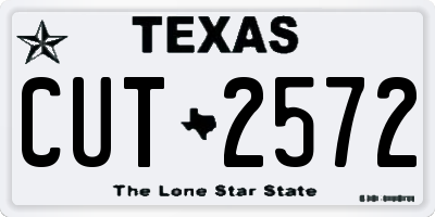 TX license plate CUT2572