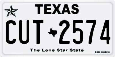 TX license plate CUT2574