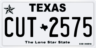 TX license plate CUT2575