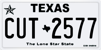 TX license plate CUT2577
