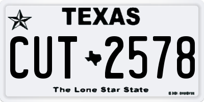 TX license plate CUT2578